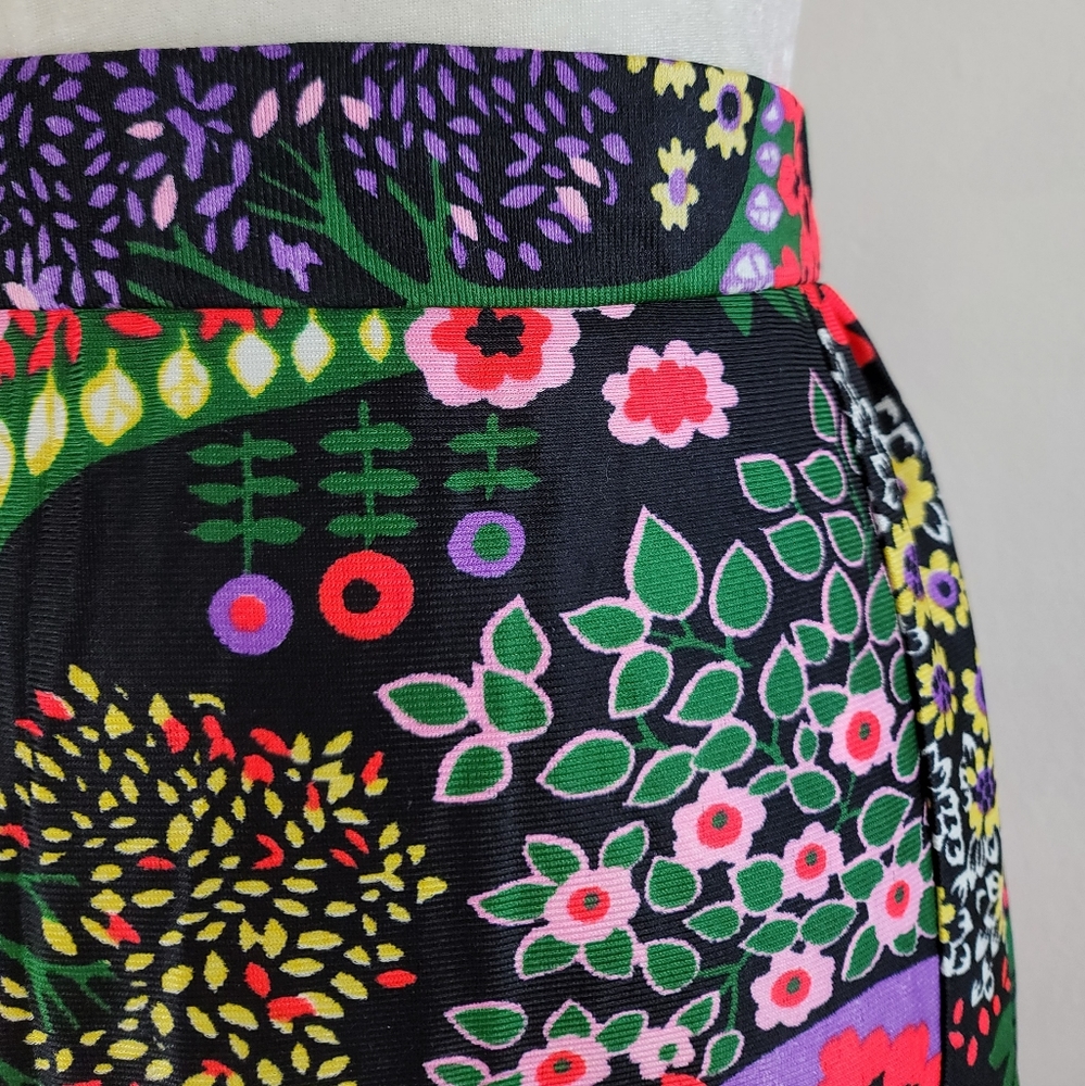VTG 70s Psychedelic Floral Print Skirt - Picture 4 of 9
